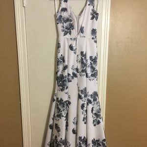 Floral Mermaid Prom Dress